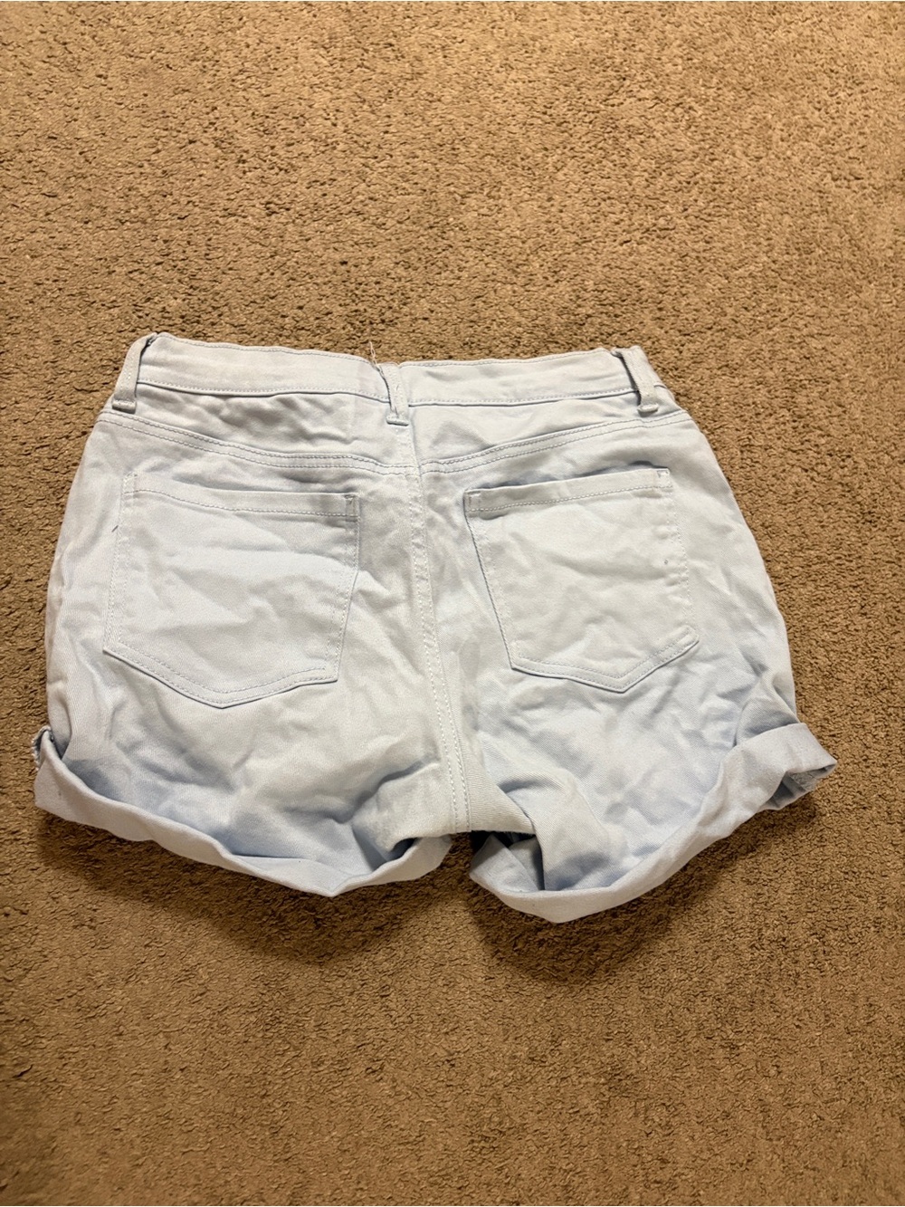 Women’s Denim Jean Shorts - Light Blue & Black - Picture 5 of 7